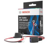 Bosch Connection Cable for Battery Chargers - Battery Cable with Ring Lugs and 40 A Fuse - Original Quality Spare Part - M6 Eyelets, 52 Cm Cable - 0189999280