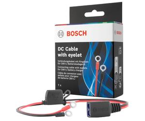 Bosch Connection Cable for Battery Chargers - M6 Eyelets, 52 Cm Cable | Battery cable with ring eyelets and 40 amp fuse - replacement part in original quality - 0189999280
