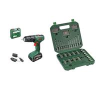 Bosch Cordless Combi Drill EasyImpact 18V-38, Modern, Blue (1x Battery 2.5 Ah, 18 Volt System, in Carrying Case) + Bosch Starter Set, 136 pcs (309 x 291 mm, Accessory Screwdriver) - Amazon Edition