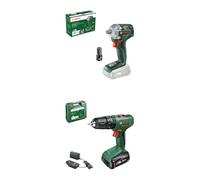 Bosch Cordless Impact Wrench UniversalImpactDrive 18V-350 (Max. Torque: 350 Nm; Hex Adapter; 18 Bolt System; Without Battery) + Bosch Cordless Hammer Drill EasyImpact 18V-38 (1x Battery 2.5 Ah)