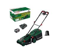 Bosch Cordless Lawn Mower ROTAK18V-34 (Cutting Width: 34 cm, Height of Cut: 25-65 mm, 35 l Fabric Grass Bag, Mulch plug, in attery and Charger)