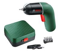 Bosch Cordless Screwdriver IXO (6th Generation, Green, Variable Speed Control, Rechargeable with Micro USB-Cable, in Storage case)