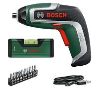 Bosch Cordless Screwdriver IXO Spirit Level Set (7th Generation; 3.6V; 2.0Ah; 5.5Nm; Set Including Mini Spirit Level with Micro USB Cable; Screws up to 190 Screws; Boxed)
