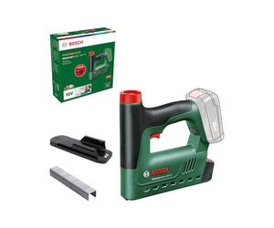 Bosch Cordless Stapler/Staple Gun UniversalTacker 18V-14 (Stapling in Soft and Hard Wood; for Staples and Nails; Bottom Fire; Paper Distance; 1000 Fine Wire Staples; Without Battery)