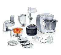 Bosch CreationLine 7-in-1 Stand Mixer MUM58259GB, 11 accs, 7 Speeds, dough hook, whisk, beater, blender, juicer, mincer, shredder, 1000W, White/Silver