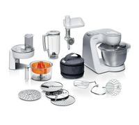 Bosch CreationLine 7 in 1 Stand Mixer MUM58259GB with 11 accessories, 7 Speeds, dough hook, whisk, beater, blender, juicer, mincer, shredder, 1000W, White/Silver