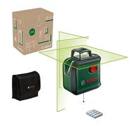 Bosch cross line laser AdvancedLevel 360 (3 laser lines, 360° for alignment throughout the entire room, in E-Commerce cardboard box)