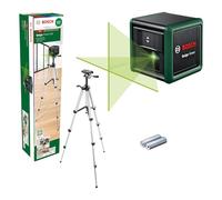 Bosch Cross line Laser Quigo Green with Tripod (Green Laser for Better Visibility, housing Made of Recycled Plastic, in Cardboard Box)