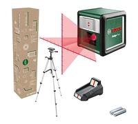 Bosch Cross line Laser Quigo Plus with Tripod (Easy Alignment at Equal and Variable Distances Thanks to Markings on the Laser line, in E-Commerce Cardboard Box)