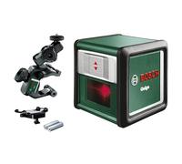 Bosch Cross line Laser Quigo with Universal clamp MM 2 (Easy and Precise Alignment with Flexible Positioning of the Tool Thanks to the Universal clamp, in E-Commerce Cardboard Box)