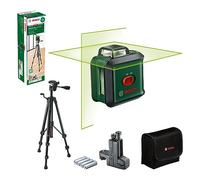 Bosch Cross line Laser UniversalLevel 360 with Premium Tripod + Universal clamp MM 3 (Vertical + Horizontal Laser Lines incl. 360° for Alignment Throughout The Entire Room, in Cardboard Box)