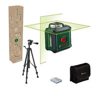 Bosch Cross line Laser UniversalLevel 360 with Premium Tripod (Vertical + Horizontal Laser Lines incl. 360° for Alignment Throughout The Entire Room, in E-Commerce Cardboard Box)