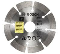 BOSCH DB441S 4 In. Standard Segmented Rim Diamond Blade with 5/8 In., 7/8 In. Arbor for Universal Rough Cut Wet/Dry Cutting Applications in Pavers, Soft Brick, Concrete/Block