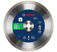 BOSCH DB866 8 In. Rapido Premium Continuous Rim Diamond Blade with 5/8 In. Arbor for Clean Cut Wet/Dry Cutting Applications in Porcelain, Ceramic, Granite