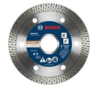 BOSCH DBC0402 4 in. Premium Turbo Thin Rim Diamond Blade | Longer Life, Smooth Precise Cuts | Porcelain, Granite, Ceramic | Standard Angle Grinders