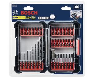 BOSCH DDMS40 40-Piece Assorted Impact Tough Drill Drive Custom Case System Set for Drilling and Driving Applications