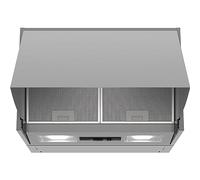 Bosch DEM63AC00 Series 2 Intermediate Hood, 60 cm Wide, Recirculation & Exhaust Air, LED Lighting, Even Illumination, Push Button Switch, 3 Power Levels, Metal Grease Filter, Dishwasher Safe