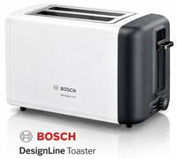 Bosch DesignLine 2-Slice Toaster, Stainless Steel, 970 W, White - TAT3P421GB