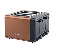 Bosch DesignLine Plus TAT4P449GB 4 Slot Stainless Steel Toaster with variable controls - Copper