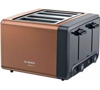 Bosch DesignLine Plus TAT4P449GB 4 Slot Stainless Steel Toaster - Copper