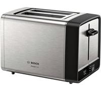 Bosch Designline Toaster, TAT5P420, evenly toasting, defrosting and reheating, stainless steel