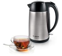 Bosch DesignLine TWK3P420GB Stainless Steel Cordless Kettle, 1.7 Litres, 3000W - Silver & Black