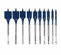 BOSCH DSB5010 Daredevil 10-Piece Standard Spade Bit Set w/Full cone Threading and Spurred Tip, Blue