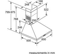 Bosch Serie 2 DWP64BC50B cooker hood Wall-mounted Stainless steel 365.3 m³/h