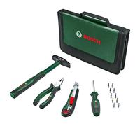 Bosch Easy Starter Hand Tool Set 14 Pieces (Entry Starter Tool Set for General Household and DIY Works, Combination Pliers, Screwdriver, Cutter Knife, Hammer, 10 Bits)