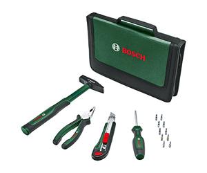 Bosch Easy Starter Hand Tool Set 14 Pieces (Entry Starter Tool Set for General Household and DIY Works, Combination Pliers, Screwdriver, Cutter Knife, Hammer, 10 Bits)