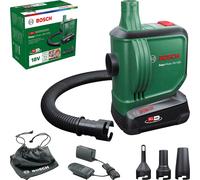 Bosch Home and Garden Cordless Air Pump/Air Pump for Air Mattress EasyInflate 18V-500 (1x 2.0Ah Battery; 18 Volt System; Inflate or Deflate Airbeds, Paddling Pools and Other Toys; in Carton Packaging)