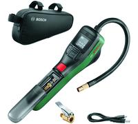 Bosch Electric Bike Pump/Air Pump/Mini Compressor EasyPump (3.0 Ah battery; 3.6 Volt; Autostop function; 150 PSI; 10.3 bar; LED; recharge via USB-C cable, 3x Adapter; Quick Connect Plug, Bicycle Bag)
