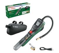 Bosch Electric Bike Pump/Air Pump/Mini Compressor EasyPump (3.0 Ah battery; 3.6 Volt; Autostop function; 150 PSI; 10.3 bar; LED; recharge via USB-C cable, 3x Adapter; Quick Connect Plug, Bicycle Bag)