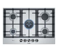 Bosch Elettrodomestici PCQ7A5B90 Series 6, Gas Hob, 75 cm, Stainless Steel