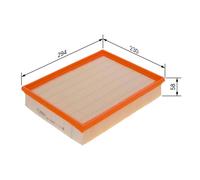 Bosch Air Filter F026400551 (S0551) - Moisture-resistant, High Tensile Strength - for Dodge/Jeep