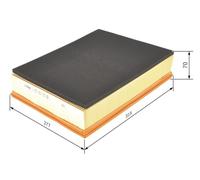 Bosch Air Filter 1457433703 - Fits Mercedes-Benz Sprinter 2-t Bus, 80x277x315 mm