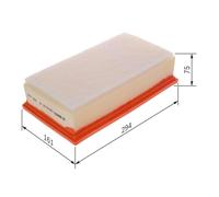 Bosch S0433 Car Air Filter - Separates Particles from the Air Intake - Moisture-resistant plus High Tensile Strength