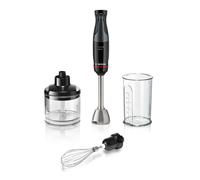 Bosch ErgoMaster Series 4 MSM4B621GB Pressure Controlled Speed 2 in 1 Hand Blender with Chopper, Beaker and Whisk, Stainless Steel Blade, 1000 W Motor, Black