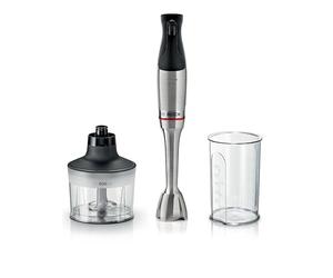 Bosch ErgoMaster 6 Series MSM6M830 Hand Blender with Stainless Steel Blades, Wear-resistant Ceramic Coupler, Air Cooled, 10 Year Motor, Universal Chopper, 1200 W, Stainless Steel