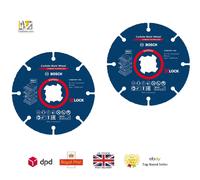 Bosch EXPERT 2608901192 X-LOCK Carbide Multi Grinder Cutting Disc 115mm Pack of2