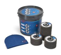 Bosch 40 x Flap Disc X551 Expert for Metal + Beanie Set (for Metal, Steel, Cast Iron, Diameter 115 mm, Grit 40/60/80, M14, Professional Accessories Angle Grinder)