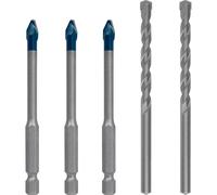 Bosch Professional 5 pc. Expert HEX-9 HardCeramic Drill Bit Set (for Roof tiles, Tiles, Ø 6 mm, Accessories Rotary Impact Drill)