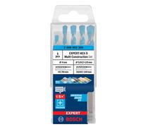 Bosch 5X Expert HEX-9 Multi Construction Drill Bit Set (for Concrete, Soft Ceramic Tiles, Ø 4,0, 5,0, 6,0, 6,0, 8,0 mm, Professional Accessory Impact Drill/Driver, Drill Drivers)