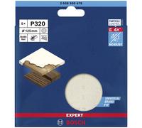 Bosch 5x EXPERT M480 Sanding Net (for Paint on wood, Hardwood, Ø 125 mm, Grit 320, Professional Accessory Random Orbital Sander, Orbital Sander)