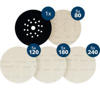 EXPERT M480 Sanding Net Set, 225 mm, G5 x 80/5 x 120/5 x 180/5 x 240, Pad Saver, 21 pcs