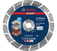Bosch 1x EXPERT MultiMaterial Diamond Cutting Disc (for Concrete, Reinforced concrete, Ø 230 mm, Professional Accessory Large Angle Grinder)