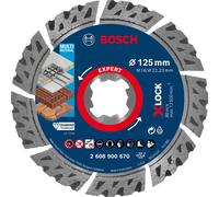 Bosch 1x EXPERT MultiMaterial X-LOCK Diamond Cutting Disc (for Concrete, Reinforced concrete, Ø 125 mm, Professional Accessory Small Angle Grinder)
