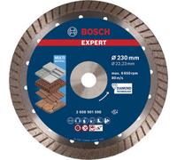 Bosch 1x EXPERT Multi Material turbo Diamond Cutting Disc (for Concrete, Brick, Ø 230 mm, Professional Accessory Large Angle Grinder)