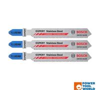 Bosch Expert Stainless Steel T 118 EHM Jigsaw Blade x3 Pcs 2608900562