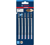 Bosch 5X Expert Wood 2-Side Clean T308BOP Jigsaw Blade (for Solid Wood Furniture Board, Plywood, Length 117 mm, Professional Accessory Jigsaw)